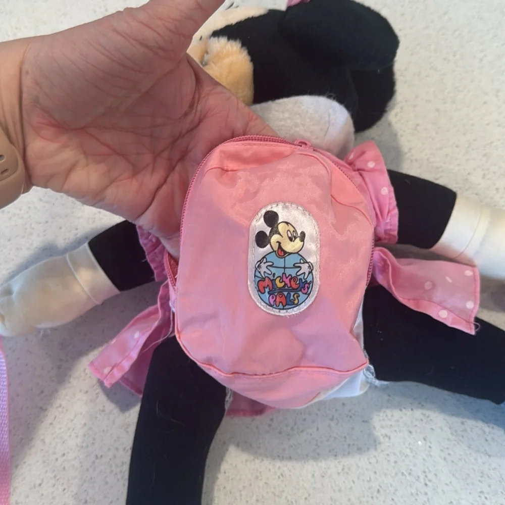 Vintage disney Minnie Mouse back pack with pink straps and mini pink bag